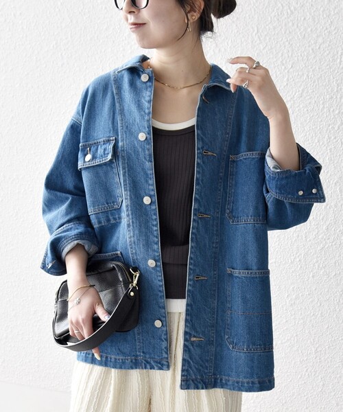 SHIPS any デニムジャケット gジャン any:「洗濯機可能」ルーズ デニム