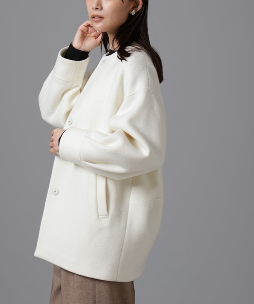 NANO universe（ナノ・ユニバース） ノーカラーコート S モカ