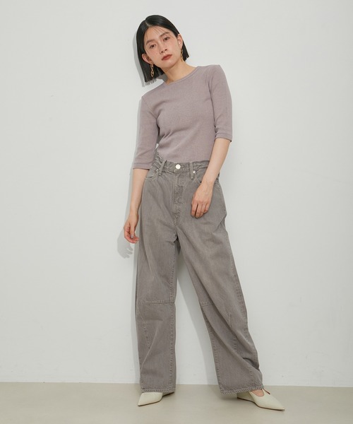 「MILLER」 7分袖カットソー FREE ラベンダー レディース_画像4