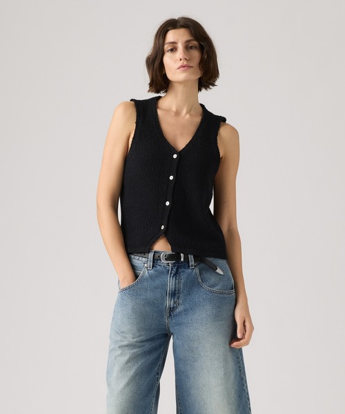 Levi's（リーバイス） ベスト ジレ HELEN ミニブークレ ベスト