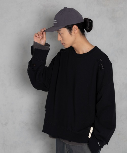 ADAM PATEK（アダムパテック） スウェットカットソー 2 ブラック