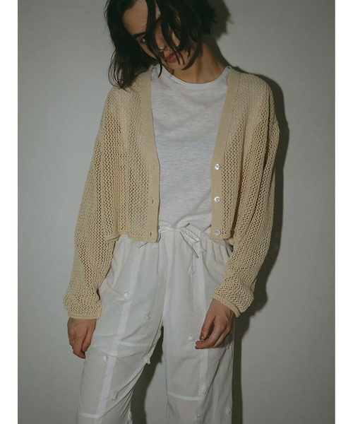 「HER.」 ニットカーディガン フリー オフホワイト レディース_画像2