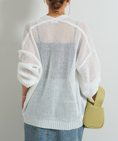 「un dix cors」 ニットカーディガン FREE ネイビー レディース_画像5