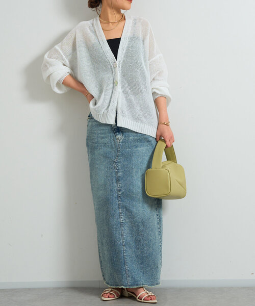 「un dix cors」 ニットカーディガン FREE ネイビー レディース_画像7