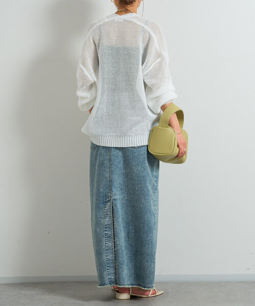 「un dix cors」 ニットカーディガン FREE ネイビー レディース_画像9