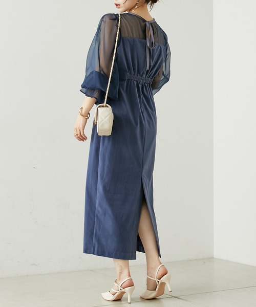 「Chico」 長袖ワンピース FREE グリーン系その他 レディース_画像4