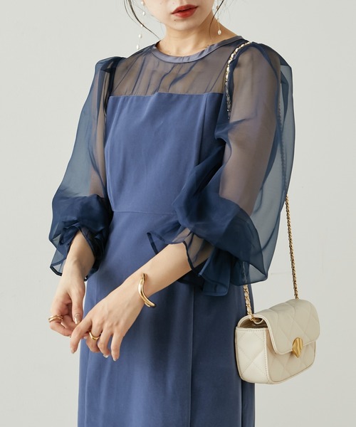 「Chico」 長袖ワンピース FREE グリーン系その他 レディース_画像5