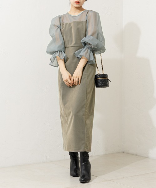 「Chico」 長袖ワンピース FREE グリーン系その他 レディース_画像8