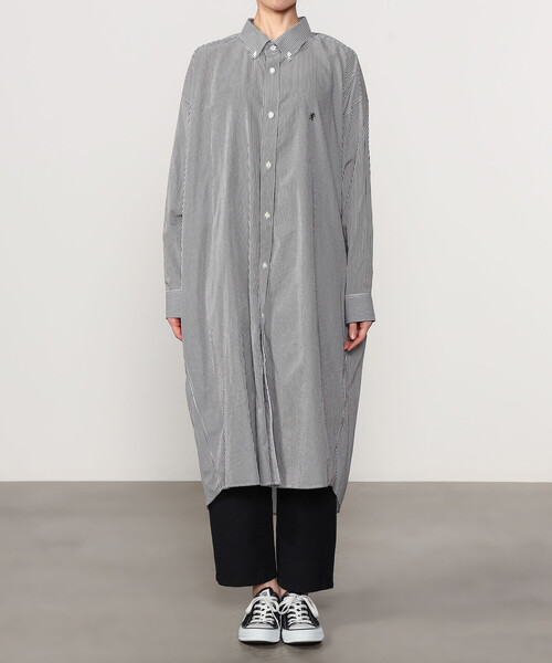 「GYMPHLEX」 シャツワンピース 14 グレー系その他 レディース_画像9