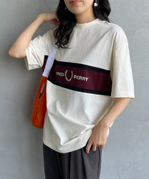 ⭐️ノンゴリFRED PERRY フレッドペリー 刺繍ロゴ FRED PERRY（フレッドペリー） tシャツ ブランドロゴ刺繍 パネルT