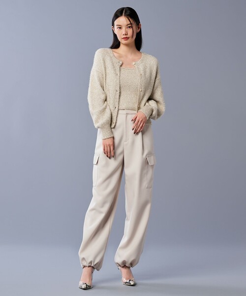 「uncrave」 ニットカーディガン 2 シルバー レディース_画像3