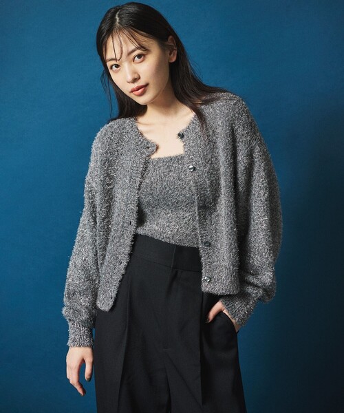 「uncrave」 ニットカーディガン 2 シルバー レディース_画像8