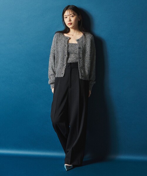 「uncrave」 ニットカーディガン 2 シルバー レディース_画像9