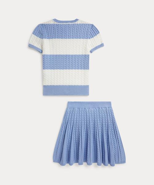新品Polo Ralph Lauren ケーブルコットンセーター&スカートセット Polo Ralph Lauren Childrenswear ラルフローレン ミニ ケーブル