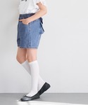 パンツ キッズ デニムバックリボンショートパン...の詳細画像2
