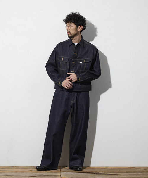Nicolas Lee ブラック ワイドレッグデニム Lee（リー） ジーンズ メンズ : ZOZOTOWN Yahoo!店 - 通販 - Yahoo