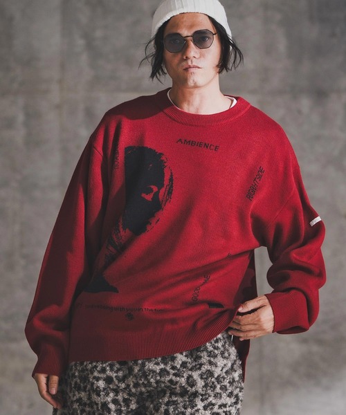 「GLIMCLAP」 長袖ニット L ブラック メンズ_画像2