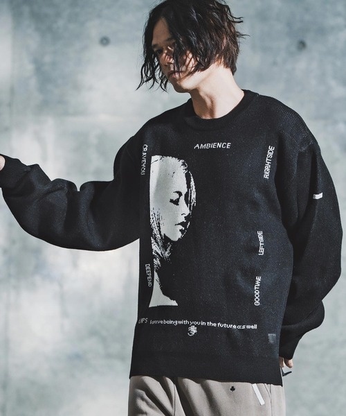 「GLIMCLAP」 長袖ニット L ブラック メンズ_画像7