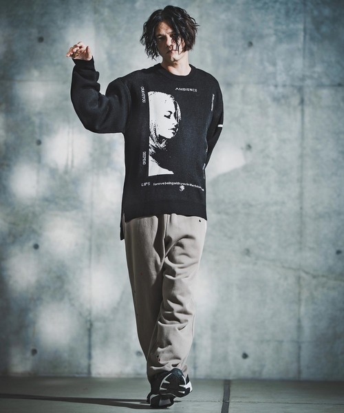 「GLIMCLAP」 長袖ニット L ブラック メンズ_画像9