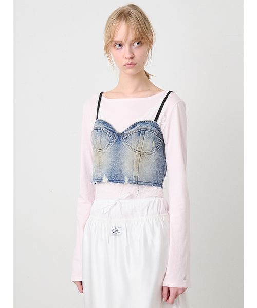 SORIN（ソリン） Soiled Denim Bustier/ソイルドデニムビスチェ