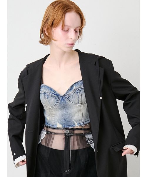SORIN（ソリン） Soiled Denim Bustier/ソイルドデニムビスチェ