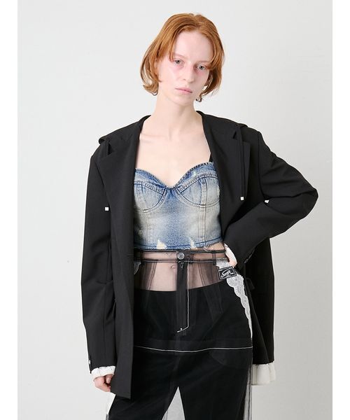 SORIN（ソリン） Soiled Denim Bustier/ソイルドデニムビスチェ