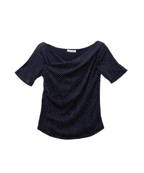 CLOTHY tシャツ 「デコルテをきれいに見せるアシメ風デザイン」テレコ 