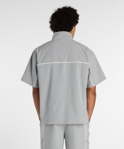 【新品未使用】new balance ハーフジップシャツ グレー サイズ1 New Balance（ニューバランス） tシャツ ウーブンショートスリーブ