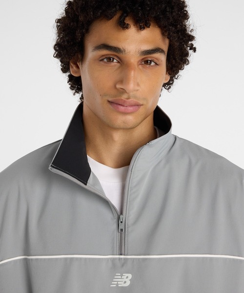 【新品未使用】new balance ハーフジップシャツ グレー サイズ1 New Balance（ニューバランス） tシャツ ウーブンショートスリーブ