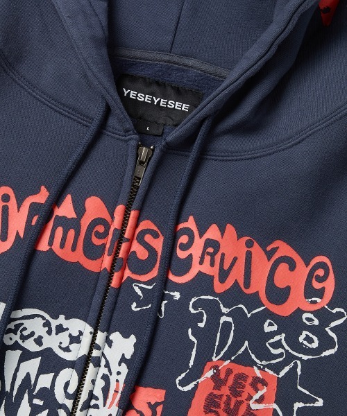 YESEYESEE（イエスアイシー） パーカー Scanned Zip-up Hoodie メンズ