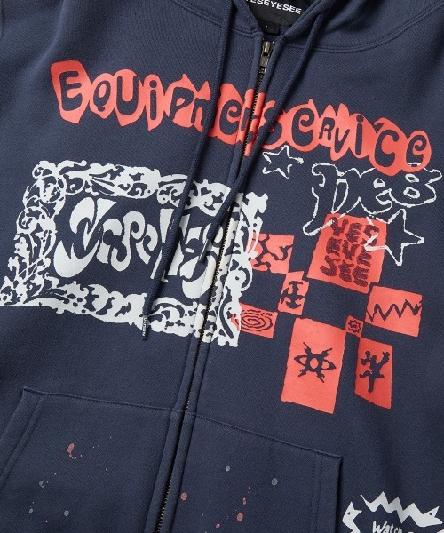 YESEYESEE（イエスアイシー） パーカー Scanned Zip-up Hoodie メンズ