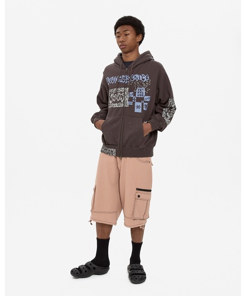 YESEYESEE（イエスアイシー） パーカー Scanned Zip-up Hoodie メンズ