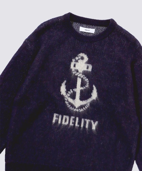 「FIDELITY」 長袖ニット FREE ネイビー メンズ_画像2