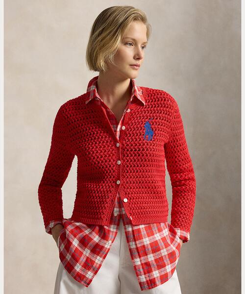 ✨美品✨ ポロラルフローレン 2024年 大きいサイズ ピマコットンカーディガン POLO RALPH LAUREN（ポロ・ラルフローレン） カーディガン Big Pony