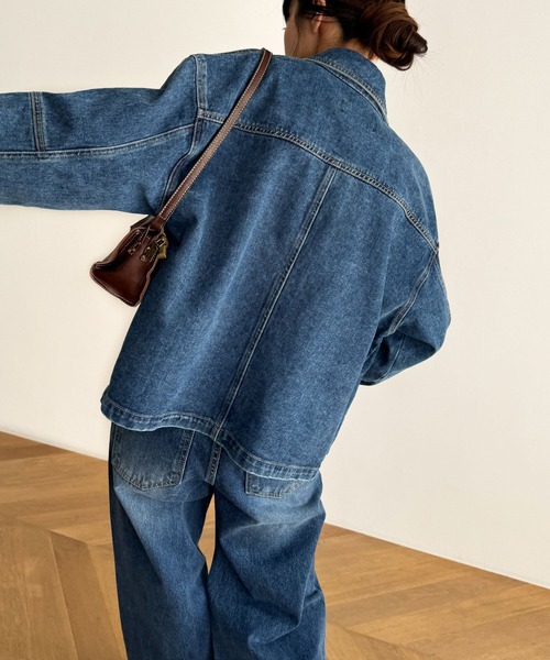「CANAL JEAN」 デニムジャケット ONE SIZE インディゴブルー レディースの画像