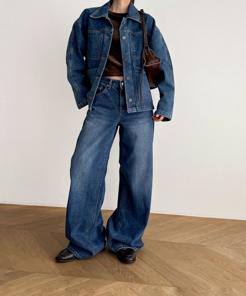 「CANAL JEAN」 デニムジャケット ONE SIZE インディゴブルー レディースの画像