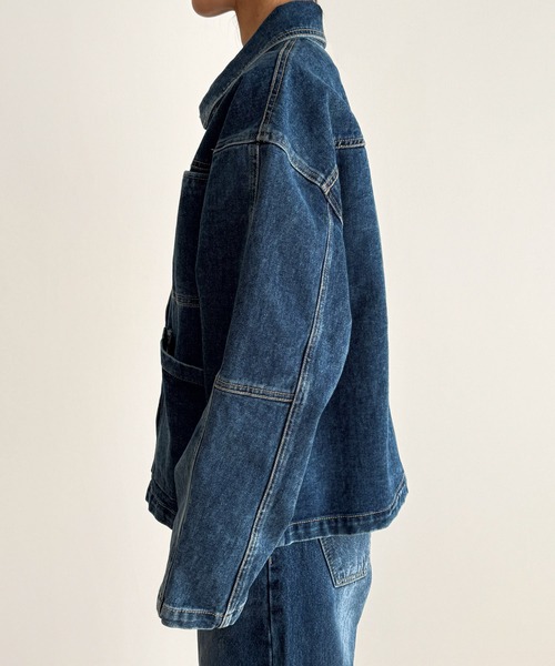 「CANAL JEAN」 デニムジャケット ONE SIZE インディゴブルー レディースの画像