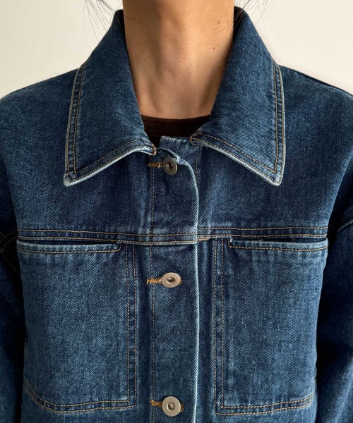「CANAL JEAN」 デニムジャケット ONE SIZE インディゴブルー レディースの画像