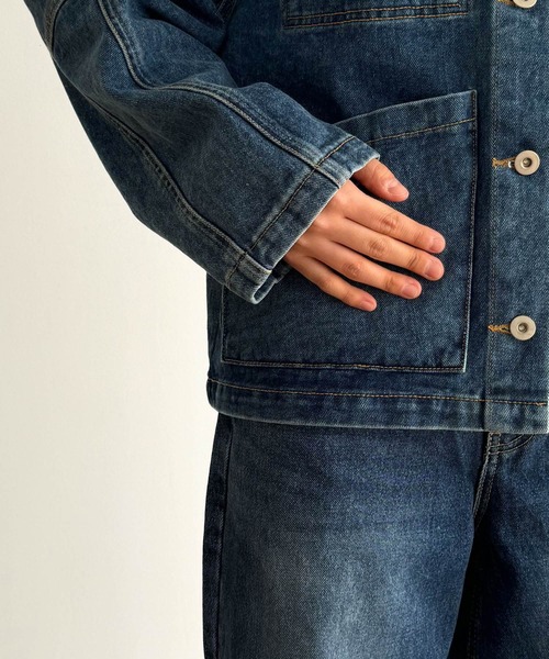 「CANAL JEAN」 デニムジャケット ONE SIZE インディゴブルー レディースの画像