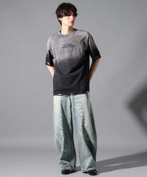 LAND MUSEUM tシャツ LAND MUSEUM／グラデダメージTシャツ メンズ