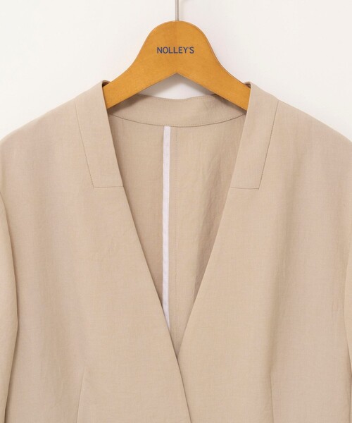 【極美品】ノーリーズ NOLLEY'S・ジャケット・ストレッチ・ベージュ・XL NOLLEY'S（ノーリーズ） ジャケット ノーカラージャケット