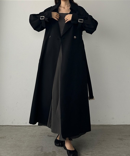 「Louere」 トレンチコート MEDIUM アイボリー レディース_画像9