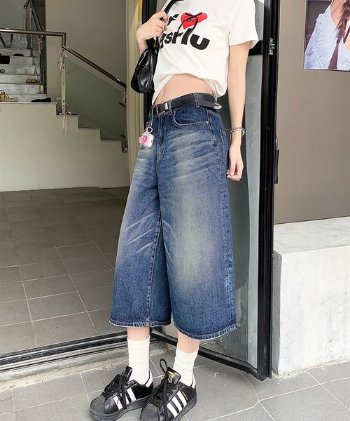 WESTSEA（ウエストシー） ワイドパンツ ハーフパンツ ジーンズ デニム