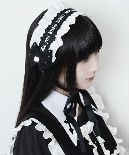 mine by LAFARY スタッズリボンフリルヘッドドレス : ZOZOTOWN Yahoo