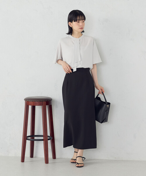 「COMME CA ISM」 半袖ブラウス MEDIUM グレー レディース_画像8