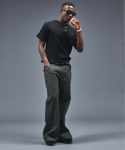 ANDER HUNK ジーンズ Stripe Wide Flare Denim / ストライプワイド