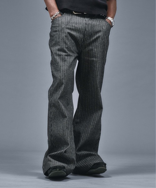 ANDER HUNK ジーンズ Stripe Wide Flare Denim / ストライプワイド