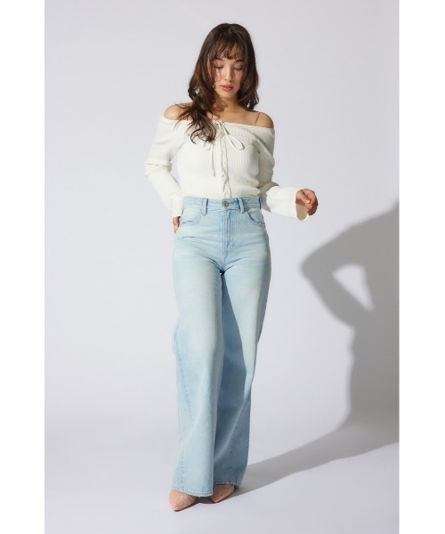 「rienda」 デニムパンツ SMALL ライトブルー レディース_画像3