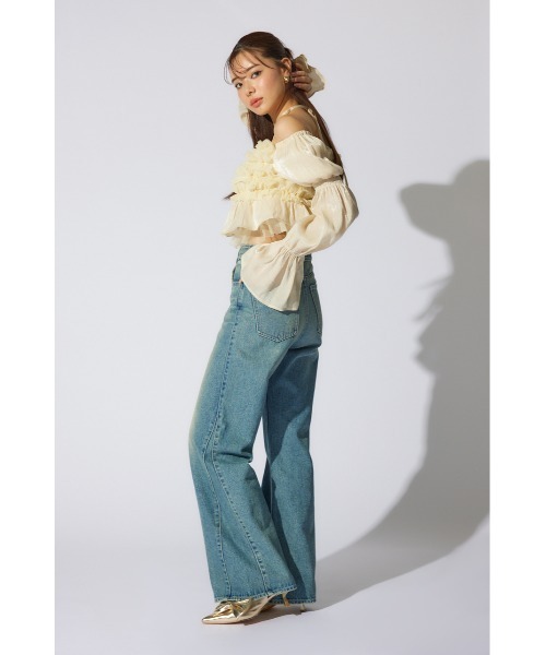 「rienda」 デニムパンツ SMALL ライトブルー レディース_画像8