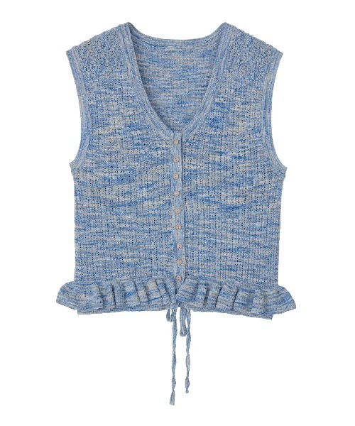 Ameri（アメリ） ニット セーター MEDI FRILL BACK RIBBON KNIT TOP